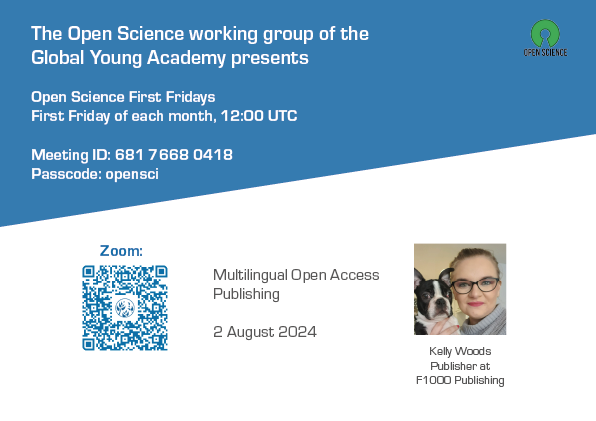 Join us on 2 Aug. for our next #OpenScience WG First Fridays event featuring <a href="/Kelly_mate/">Kelly Woods</a> of <a href="/F1000/">F1000</a> Publishing and a discussion on “Multilingual #OpenAccess Publishing”
More information here:
globalyoungacademy.net/open-science-f…