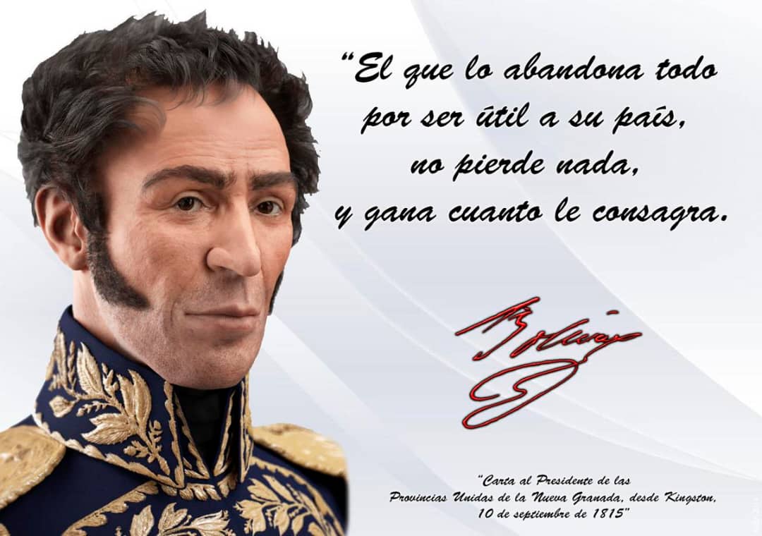 #26Jul Pensamiento Bolivariano "El que lo abandona todo por ser útil a su país no pierde nada, y gana cuánto le consagra" Simón Bolivar Padre de la Patria Grande.