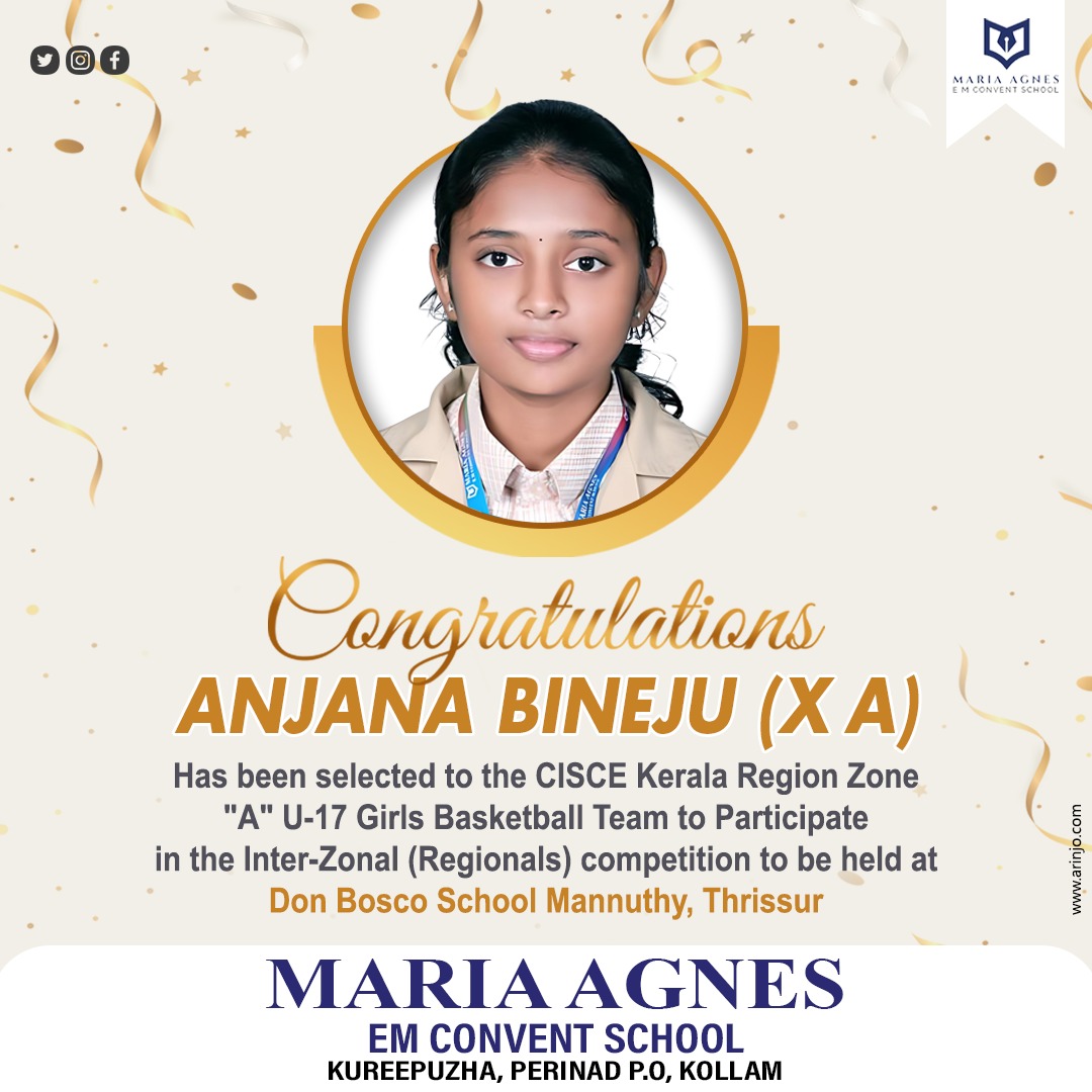 MariaAgnesEMSc1's tweet photo. So proud of you and all you’ve accomplished! Congratulations and best wishes for even more success..👏

#mariaagnesschool #ınstagood #kureepuzha #kollam #kerala #schoolmemories #arinjo https://t.co/92s0A8hTqd