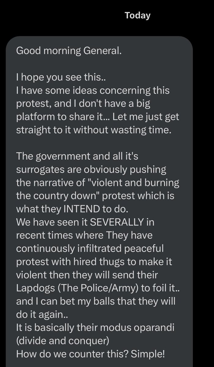 General_Oluchi's tweet image. I like this protest idea. Sitting on the floor might just be the right way to occupy places. If someone is coming to attack protesters, it will be easy to see quickly.
Please read and pass around.
