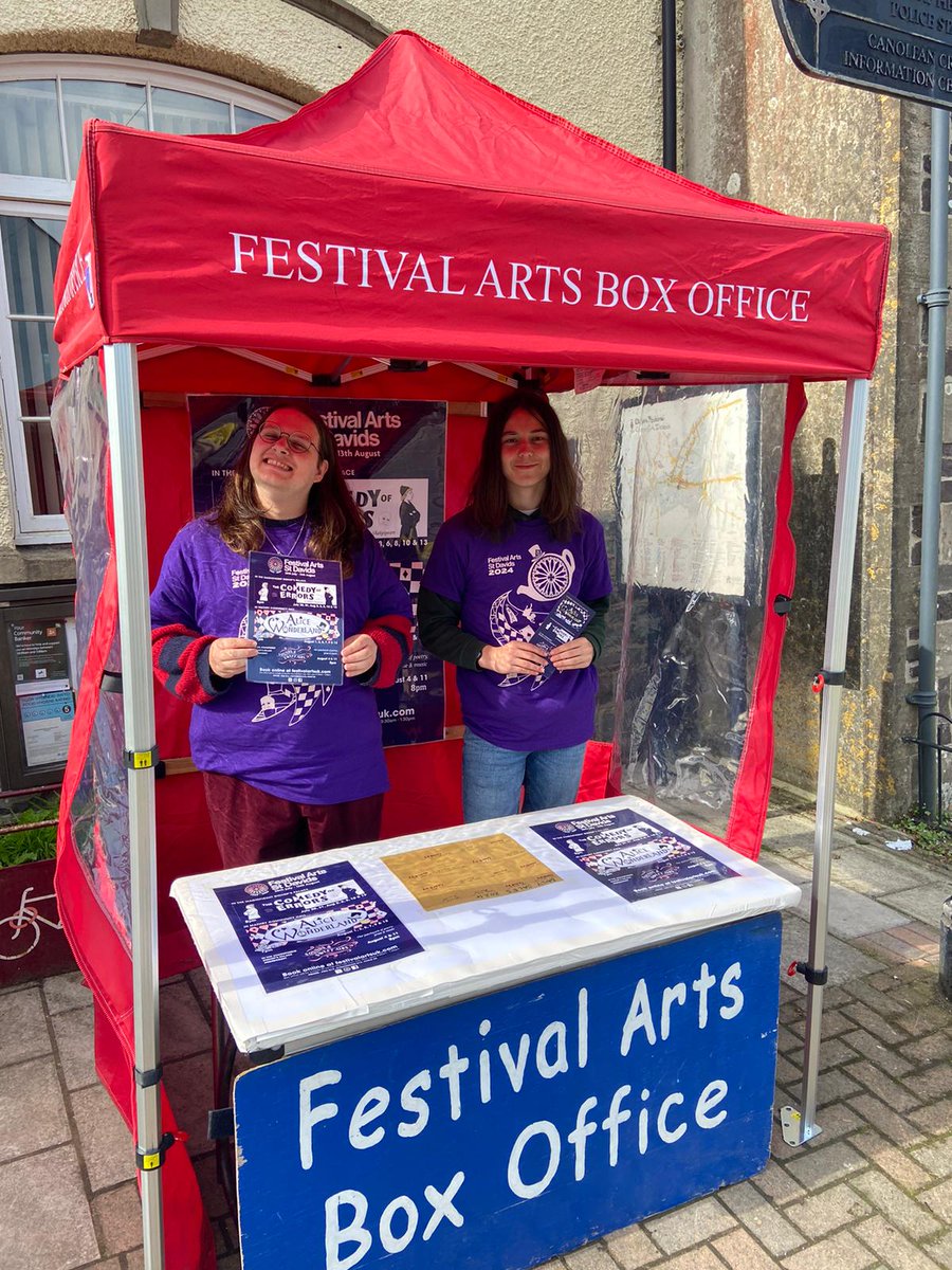 Our box office is open! 🙌 
Our mobile box office is back outside St Davids City Hall and will be open every day 9.30am - 1.30pm until Aug 13th. If you're passing, stop &amp; say hello 😁👋

Tix can also be purchased online  festivalartsuk.com

#whatsonpembrokeshire #stdavids