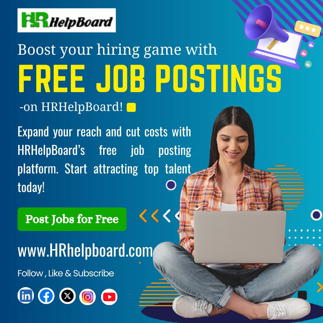 HRhelpboard's tweet image. Post your job openings for FREE on HRHelpBoard and connect with the best candidates today! 

Looking to hire talent. Look no further! Visit

 bit.ly/3qmnXaL

 #freejobposting #jobpostings #freejobportal #freejobsite #jobportal #jobsite #jobsites #freejobs