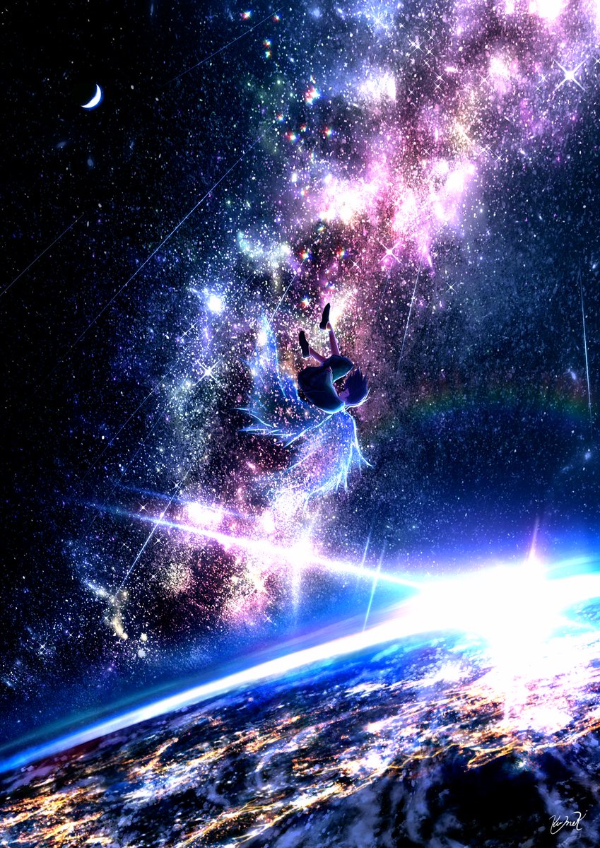 KUMEKI_3's tweet photo. お気に入りの星空イラスト🌌 https://t.co/XzaKPJ08nG