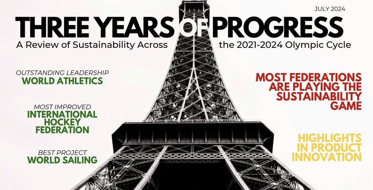 The <a href="/SportEcoGroup/">The Sport Ecology Group</a>'s fantastic piece of work, ‘Three Years of Progress’, is a comprehensive indicator of the state of play. ♻️

There’s a recognition that progress has been made, and, for three international federations singled out for praise:
sportecology.org/_files/ugd/a70…
