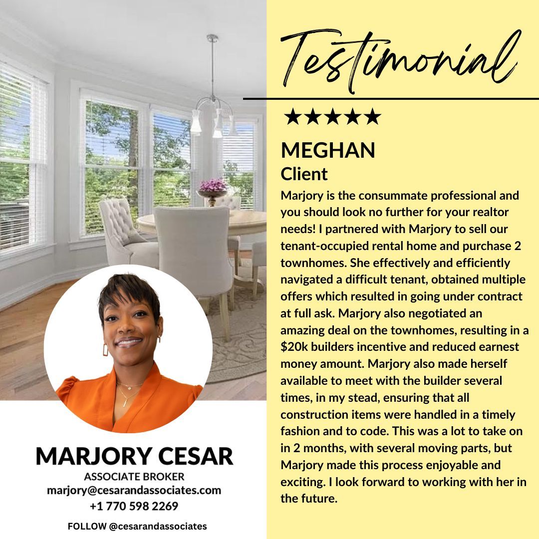 CesarAssociates's tweet photo. Client Review! 🙌
Thank you so much for your kind words, Meghan. We appreciate you taking the time to share your experience with us. ❤️
#testimonial #clientsreview #realestate #atlantasbest #trustedagent #kw  #atlantarealtor #atlantarealtors #cesarandassociates #marjorycesar https://t.co/Vc24RIBA1o