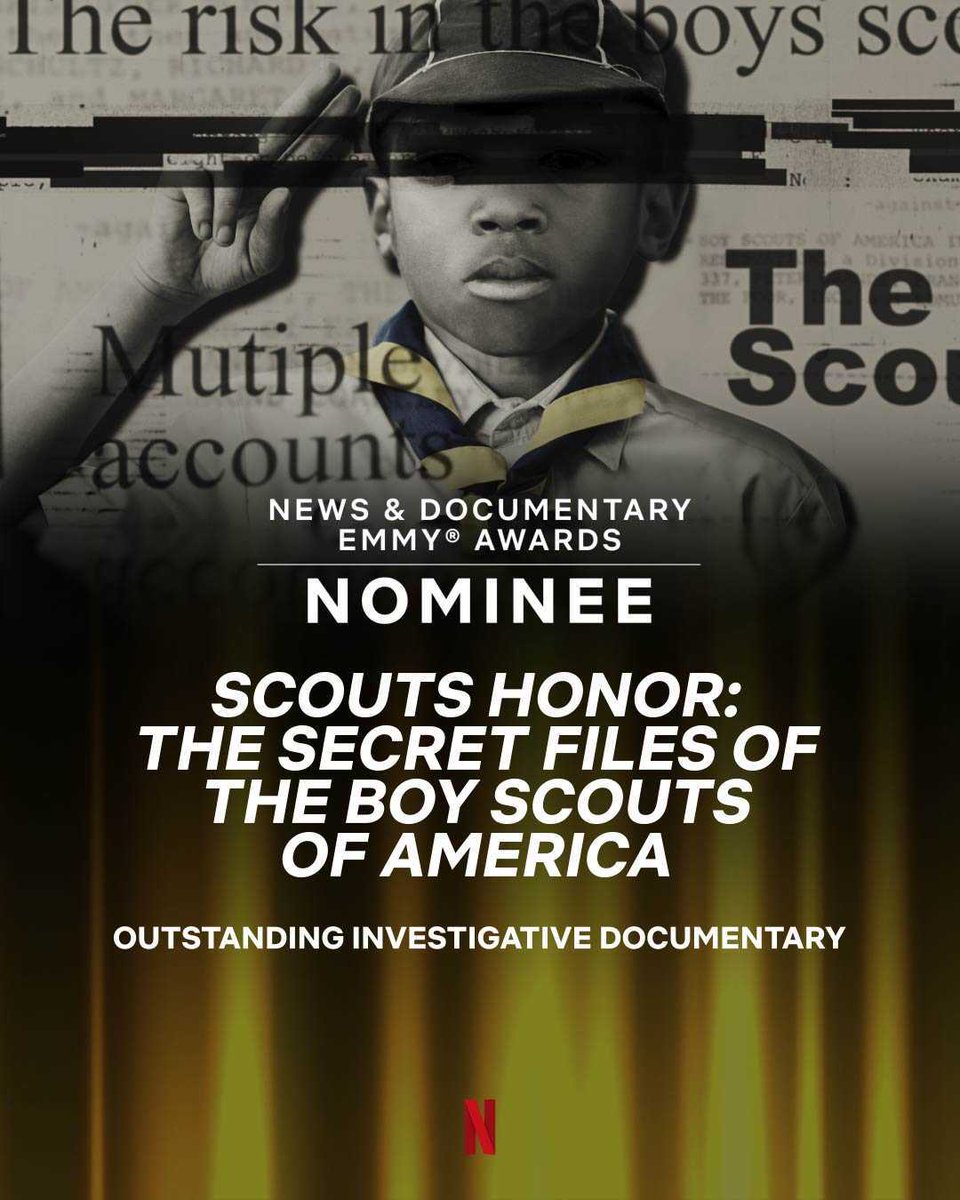 Hugh Davies (@hughacdavies) on Twitter photo Our film #ScoutsHonor has been nominated for an Emmy - massive congrats to the whole team, very well deserved! <a href="/knappB/">Brian Knappenberger</a> <a href="/clivepatterson/">Clive Patterson</a> <a href="/grainmedia/">Grain Media</a> <a href="/InsightFilmUK/">Insight Film</a> <a href="/netflix/">Netflix</a> <a href="/LuminantMedia/">Luminant Media</a> Our film #ScoutsHonor has been nominated for an Emmy - massive congrats to the whole team, very well deserved! <a href="/knappB/">Brian Knappenberger</a> <a href="/clivepatterson/">Clive Patterson</a> <a href="/grainmedia/">Grain Media</a> <a href="/InsightFilmUK/">Insight Film</a> <a href="/netflix/">Netflix</a> <a href="/LuminantMedia/">Luminant Media</a>