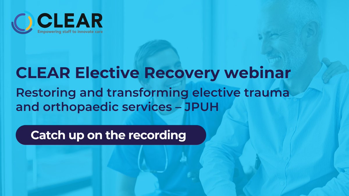 Catch up on our latest webinar where we discussed our #electiverecovery project <a href="/JamesPagetNHS/">JPUH NHS FT</a> which focused on enhancing productivity in their elective trauma and #orthopaedic services – part of the #NHSelectiverecoveryplan to help cut waiting lists👉 bit.ly/3Ylp0qi