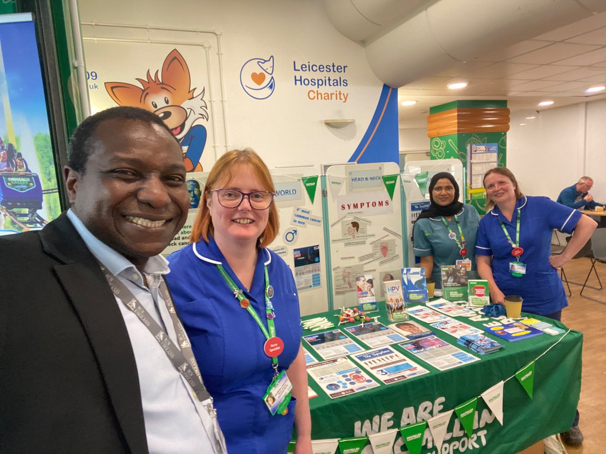 Dr Oladejo Olaleye PhD, FRCS, MPH, MBBS (Ibadan) (@dejolaleye) on Twitter photo Raising cancer awareness ahead of World Head & Neck Cancer Day at the Leicester Royal Infirmary <a href="/Leic_hospital/">Leicester's Hospitals</a> ππ
Fantastic effort by our Head and Neck Macmillan Nurses <a href="/LeicshN/">LeicsH&Ncns</a> <a href="/tlrobinson41/">Tracy Robinson</a> <a href="/kelly22bools/">kelly22bools</a> <a href="/_aisha94/">Aisha π΅πΈ</a> β€οΈ
Great support from Head of Nursing <a href="/UHLNicolaGrant/">Nicola Grant</a> and Raising cancer awareness ahead of World Head & Neck Cancer Day at the Leicester Royal Infirmary <a href="/Leic_hospital/">Leicester's Hospitals</a> ππ
Fantastic effort by our Head and Neck Macmillan Nurses <a href="/LeicshN/">LeicsH&Ncns</a> <a href="/tlrobinson41/">Tracy Robinson</a> <a href="/kelly22bools/">kelly22bools</a> <a href="/_aisha94/">Aisha π΅πΈ</a> β€οΈ
Great support from Head of Nursing <a href="/UHLNicolaGrant/">Nicola Grant</a> and