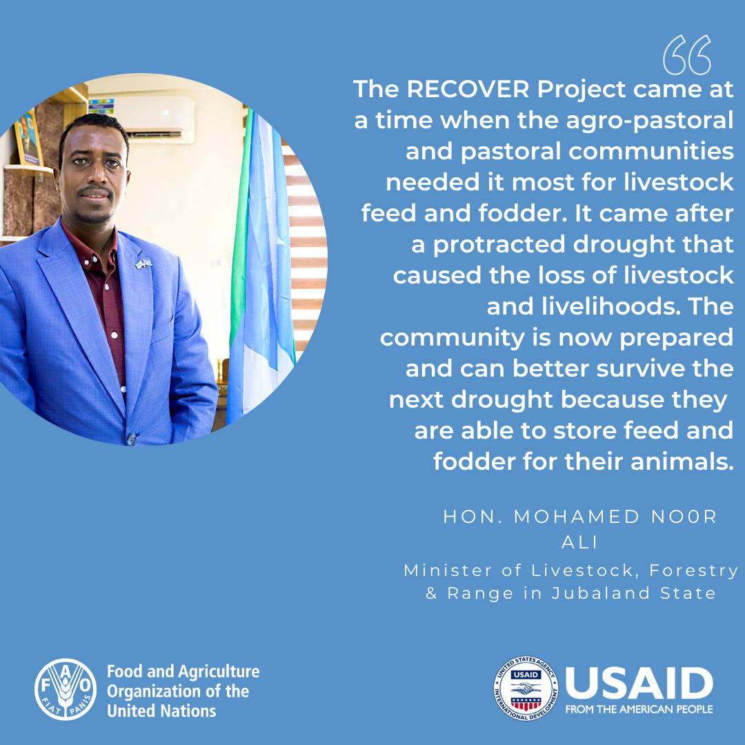 FAO in Somalia (@faosomalia) on Twitter photo The #RECOVER Project is a lifeline for agro-pastoral communities, providing vital support to increase fodder production & access to markets after devastating drought in 🇸🇴.
Thanks to <a href="/USAIDSomalia/">USAID Somalia</a>, communities are being prepared to face future droughts.
#ClimateAction The #RECOVER Project is a lifeline for agro-pastoral communities, providing vital support to increase fodder production & access to markets after devastating drought in 🇸🇴.
Thanks to <a href="/USAIDSomalia/">USAID Somalia</a>, communities are being prepared to face future droughts.
#ClimateAction