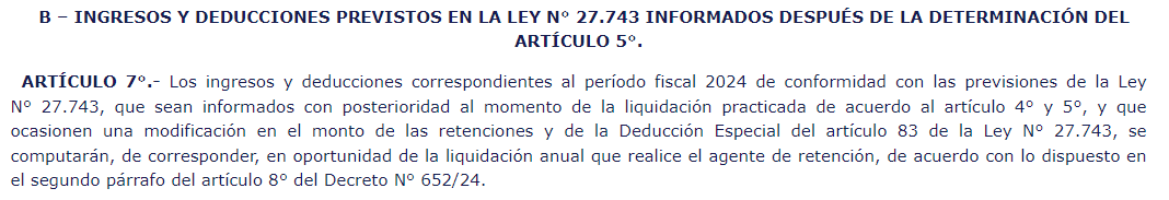 BlogDelContador's tweet photo. 🔴GANANCIAS: Si el trabajador tiene deducciones acumuladas desde enero para computar, conviene informarlas en el SIRADIG lo antes posible.

De esta manera, el agente de retención las tiene que considerar en la liquidación del mes "de ajuste", es decir en el primer mes que aplique la transición entre cedular y ley actual.

Esto es importante porque hará que baje el impuesto a pagar con la liquidación de sueldos de julio.

Si se informan con posterioridad, esas deducciones pasarán a computarse en la liquidación anual que debe hacerse en abril 2025 y las devoluciones, en caso de corresponder, pasarían a mayo de ese año.

Esto solo es aplicable a las deducciones computables por el período comprendido entre el 1 de enero y el 30 de junio. Las demás, pueden ser informadas mes a mes como es habitual con tiempo hasta el 31 de marzo del año que viene.