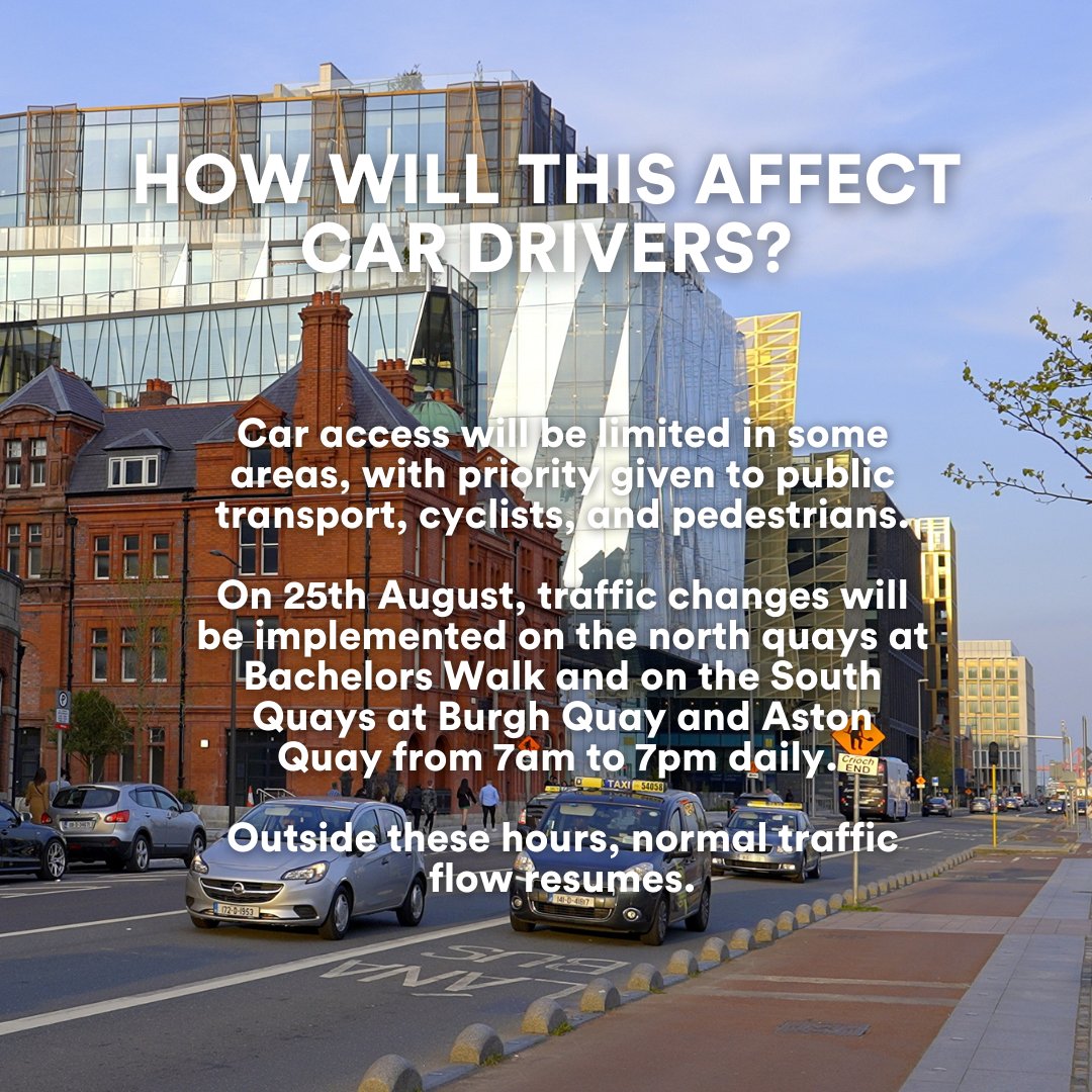VirginMediaNews's tweet image. Dublin is set for major transport changes. Swipe through these slides to understand the first measures of the City Centre Transport Plan starting in August.
Watch VMTV News at i.mtr.cool/rvuwhrjnyx
#VMTVNews #Dublin #CityCentrePlan #TrafficUpdates #SustainableTravel