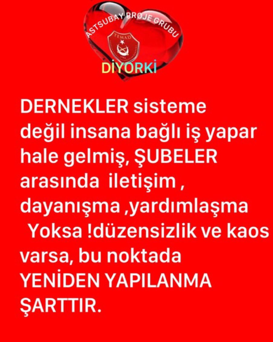 #AstsubayProjeGrubu 
TEMAD;Astsubaylarımız ve vatanımız için kaygı duyan, kafa yoran herkesin el vereceği, büyük bir sivil toplum Kuruluşudur ve BU🇹🇷ÜLKEDE DERNEKLERE ROL MODEL olacaktır.KARARLIYIZ.
iZLEYİN,BEKLEYİN ve GÖRÜN.
<a href="/cahitKoca20/">Cahit Koca</a> 
<a href="/TEtimesgut/">TEMAD  ETİMESGUT</a>
<a href="/necatozturan/">Mustafa Necat Özturan</a> 
<a href="/esra3570/">EsraEsigil💙</a>