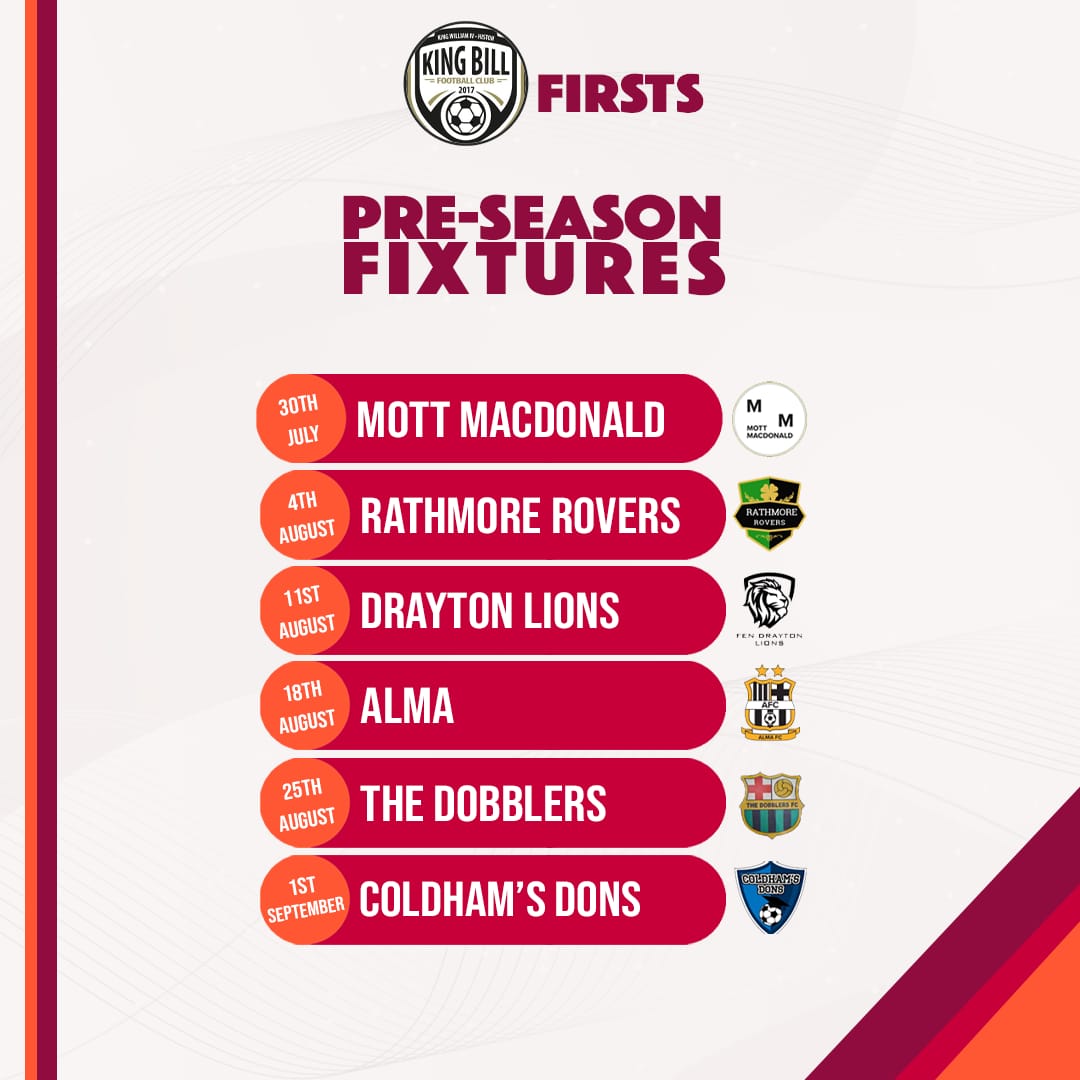 kingbillfc's tweet photo. Present Fixture Schedule for King Bill F.C. firsts and @KingBillCDFL https://t.co/cOnUjZ83WE