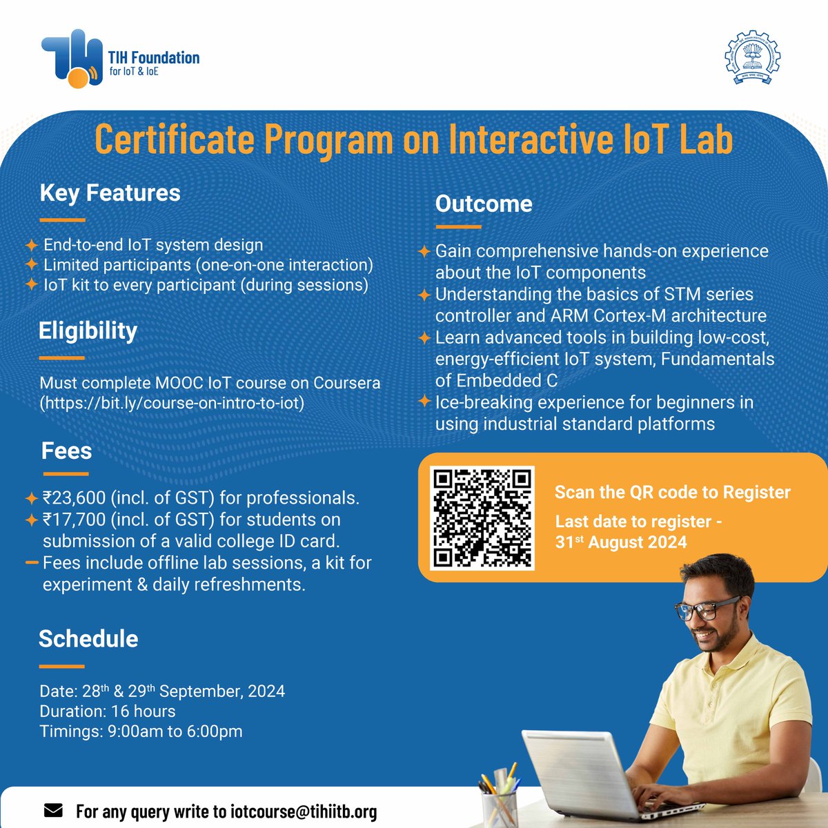 TIH_IITB's tweet image. Dive into the world of the IoT with our Certificate Program on Interactive IoT Lab. 

Register Now - bit.ly/CPIIoT

#certificateprogram #iotcourse #upskill #careerdevelopment