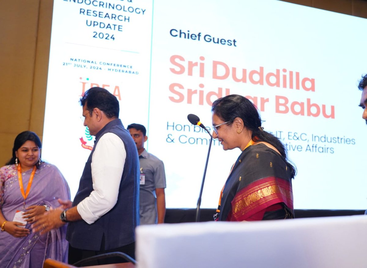 RishikaMatha's tweet photo. We are deeply grateful to our esteemed chief guest,IT @Min_SridharBabu garu, for honoring us with his presence at the IDEA Clinics National Endocrine Conference 2024.Your insights and support have greatly enriched our event.
#IDEAClinics2024 #NationalConference #SridharBabuGaru https://t.co/r4guUofaxX