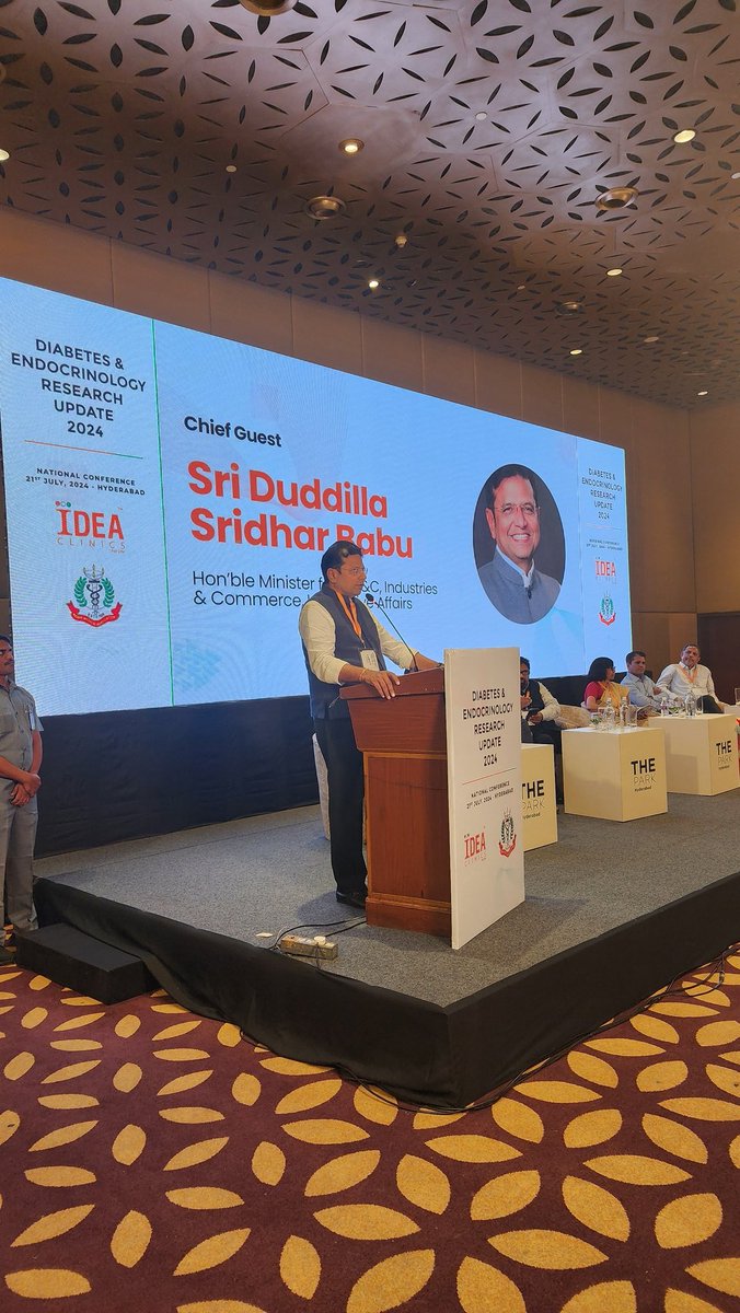 RishikaMatha's tweet photo. We are deeply grateful to our esteemed chief guest,IT @Min_SridharBabu garu, for honoring us with his presence at the IDEA Clinics National Endocrine Conference 2024.Your insights and support have greatly enriched our event.
#IDEAClinics2024 #NationalConference #SridharBabuGaru https://t.co/r4guUofaxX