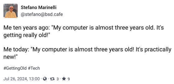 vermaden's tweet photo. My #ThinkPad #W520 is 13 years old and:
1. There is no hardware to upgrade to on the market.
2. I run everything on it w/o problem.
3. I plan to use it for next 10 years :)
AD. 1. acceptable alternatives:
- 2017 ThinkPad 25 (only dual-core)
- 2018 T480 custom moded FrankenPad https://t.co/VyZn2AGico