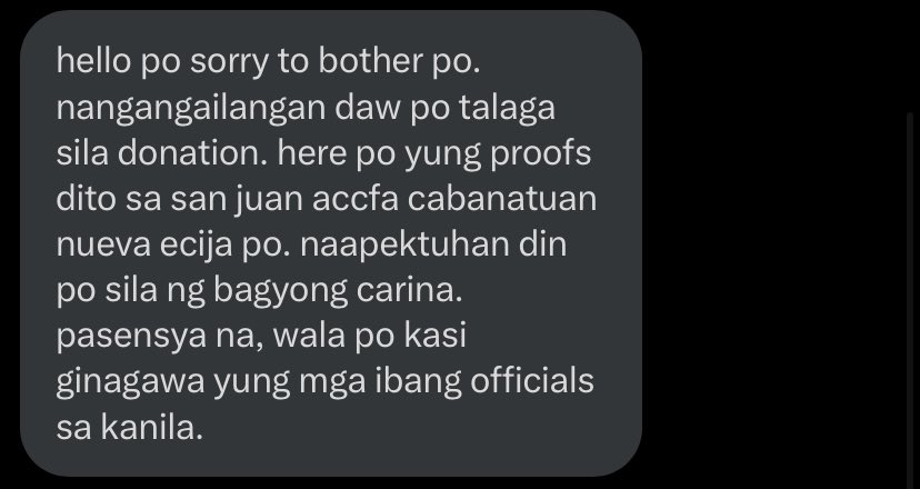 gentlemikha's tweet photo. Good evening! If may extra pa po kayo na any amount for donations, canned goods, and clothes for them po, my dm is open! Kahit for food and water lang po nila, thank you! #CarinaPH https://t.co/EqVwglXWTG