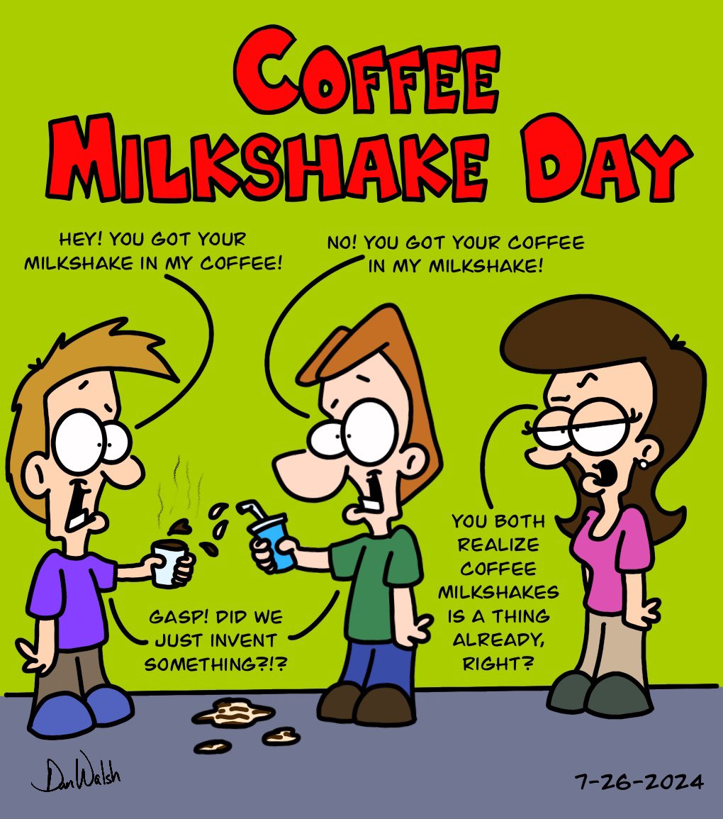 DanWCaricature's tweet photo. Another reason for those who don’t like coffee to like coffee…Like and Share!
https://t.co/WwHsCFkivB
#danwdrawings #artoftheday #cartoons #comics #drawingablank #daysoftheyear #coffemilkshakeday #coffeemilkshake #coffee #milkshake #shake #milk #dessert #food #drink https://t.co/Zwh7wGePEv