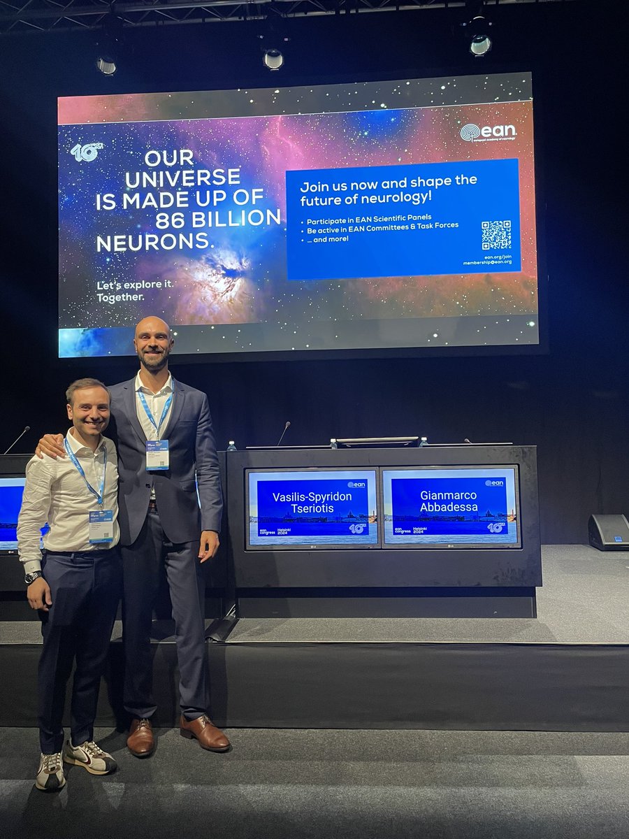 v_tseriotis's tweet photo. 📢💡Reflecting on the most amazing neurological event, the 10th EAN Congress. Honored to 📊 present 💼 serve as chairperson 👨🏻‍💼 stand as the Neuroepidemiology RRFS Representative and Communication Liaison
📝 start the CoCoCare programme
Thank you, EAN! 🙏🏼 #neurology #ean https://t.co/hdVSBwrkji