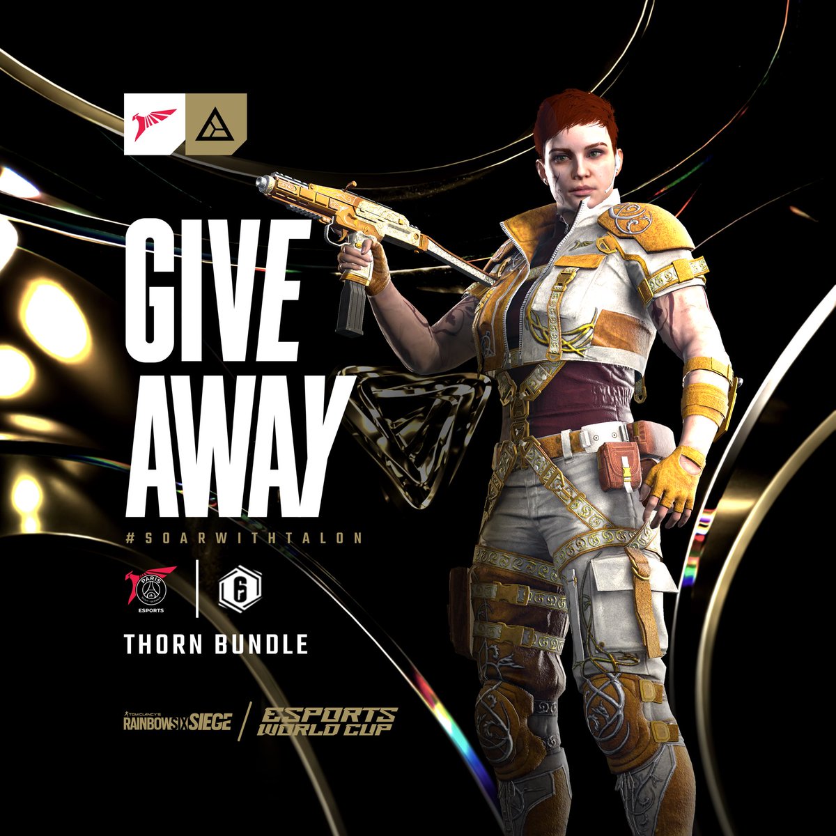 To celebrate participating at the #EsportsWorldCup, I have a Thorn Bundle code to giveaway!

To enter:
✅  Follow me @Homies_ck and <a href="/psgtalonr6/">PSG TALON R6</a>
❤️ Like and reshare this post
💬  Comment with your favourite R6 map

Winner will be announced on July the 30th
Good luck!