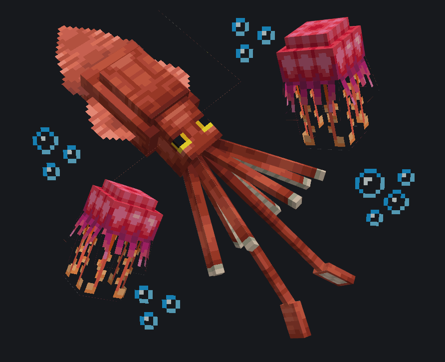 The Giant Squid👑
Made in <a href="/blockbench/">Blockbench</a>

#Minecraft #Blockbench #pixelart #lowpoly #stylized