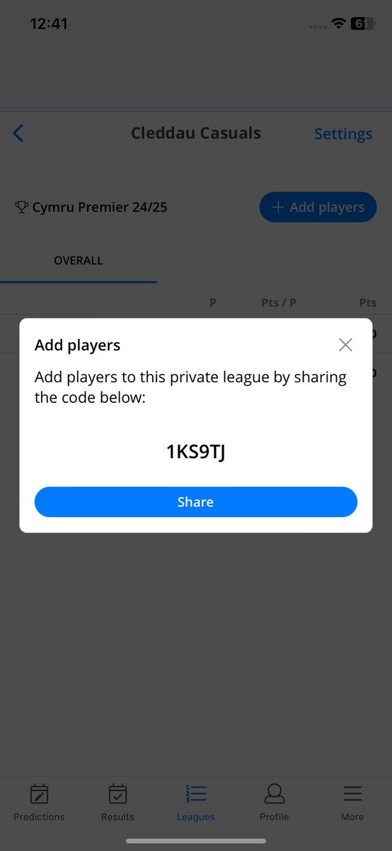 CleddauCasuals's tweet photo. We’ve set up our very own CYMRU PREM PREDICTS league❗️
If you’d like to join, once you’ve downloaded the app, select leagues and join and enter this code 🧑‍💻 https://t.co/rmG2xdHcia