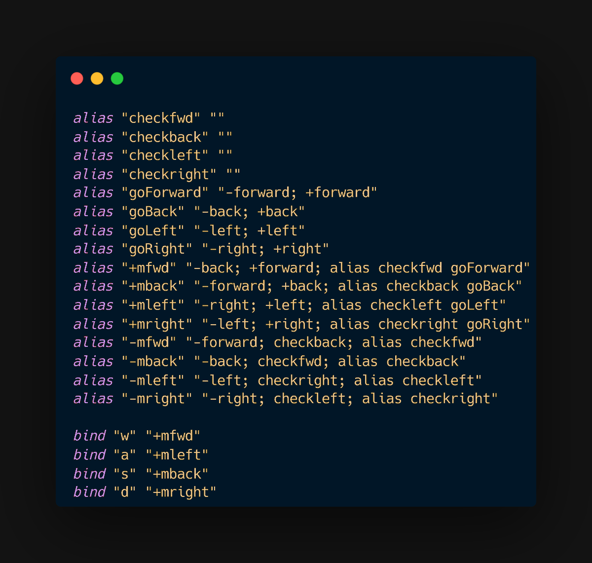 can't afford to get a wooting/razer keyboard? 

here are null wasd binds for you guys:   
1. go to [cs2 location]\game\csgo\cfg 
2. edit/create your autoexec.cfg file 
3. place binds from pastebin link below  

keep in mind, these binds are not allowed in tournaments and you