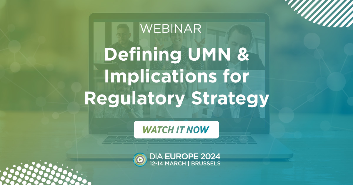 Unmet Medical Need (UMN) is a provision in the EU Pharmaceutical Legislation. Are you ready for the implications? DIA Europe 2024 addressed this in a free on-demand session, exploring the #UMN concept, new definitions, and future challenges. Watch it now: bit.ly/3S8XCYv.
