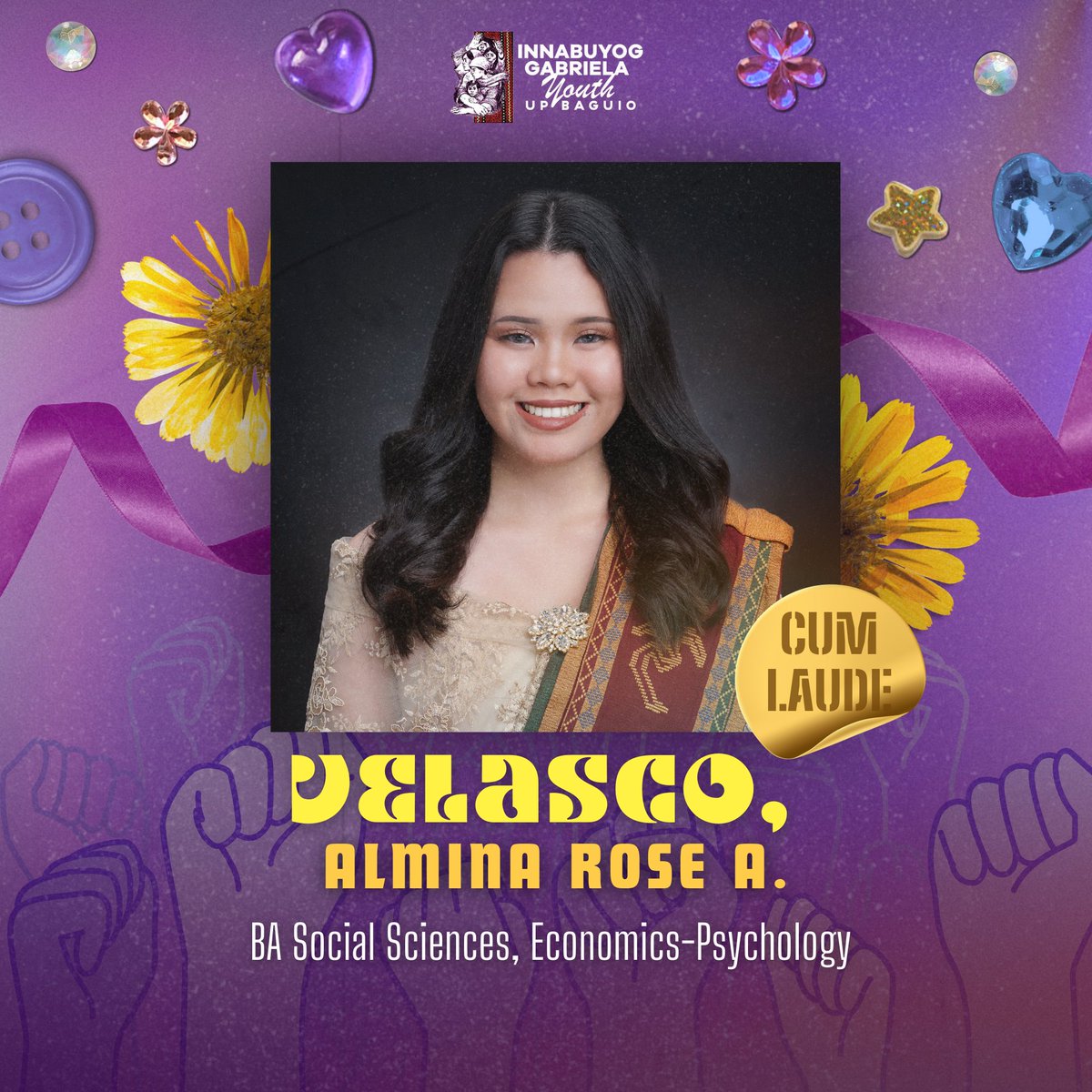 igyupb's tweet photo. Kaya’t tugunan ang hamon ng panahon at gamiting sandata ang inyong kaalaman at kagalingang pundasyon sa pagtatagyod ng lipunang malaya at mapagpalaya.

ABANTE, BABAE! PALABAN, MILITANTE! 💜
PAGSERBIAN TI UMILI! ✊

#Sablay2024
#AbanteBabae https://t.co/zIoY0Fm41D
