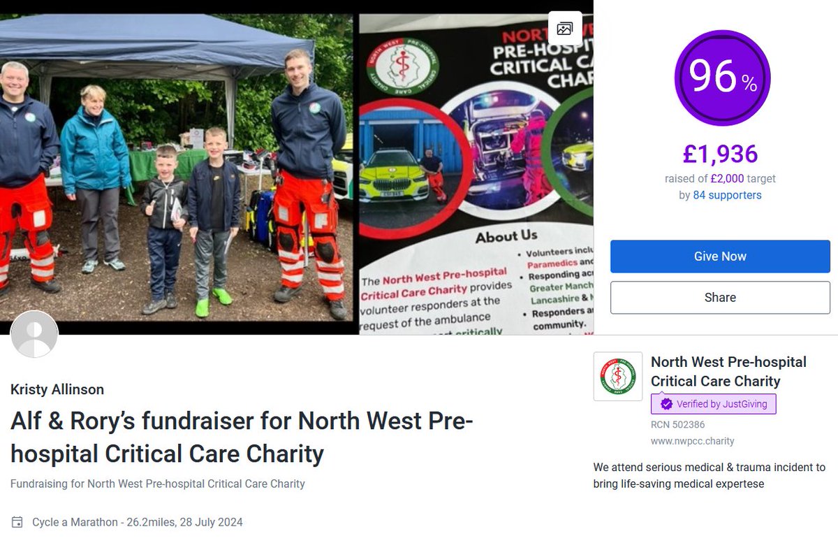 Not long to go before Alf &amp; Rory's sponsored bike ride!

Can we get them over the £2k mark before Sunday?

We will be at the finish line at Riverbank Coffee in Urmston from midday

Pop along and meet the team &amp; the little heroes Alf &amp; Rory

Please share

justgiving.com/.../kristy-all…