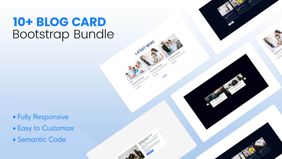 DesignToCodes's tweet image. With the help of our 10+ Bootstrap Blog Card Bundle, You’ll receive a wide selection of blog card examples that we built using the powerful Bootstrap framework.
Get now👉go.designtocodes.com/h44Q0A
#BlogCard #kit #bootstrap
#HTML #DesignToCodes #D2C