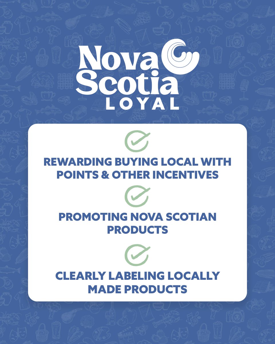 TimHoustonNS's tweet photo. Nova Scotia Loyal will encourage consumers to buy local by clearly labeling Nova Scotian products and providing bonus loyalty rewards points and other incentives. As more partners participate in this program, Nova Scotians will have access to more rewards for choosing local. https://t.co/cQpkEvOlXH