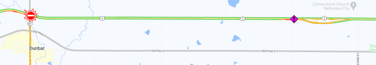 Nebraska511's tweet photo. #NebraskaCity #OtoeCounty Crash EB Hwy 2 at MM 501, EB on Hwy 2 is closed due to the crash. Please use alt route and reduce speed in the area. 
https://t.co/DmLZdGTYak https://t.co/dhTU2FIH7P
