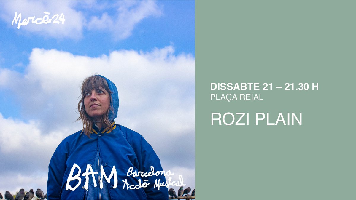 💙 La britànica <a href="/ROZIPLAIN/">ROZI PLAIN</a> transforma la senzillesa en una experiència musical amb un dream pop molt especial com a protagonista.

Al #FestivalBAM 2024 la tindrem el dissabte 21/09 a les 21.30 h a l'escenari de Plaça Reial ✨

ℹ️ barcelona.cat/bam