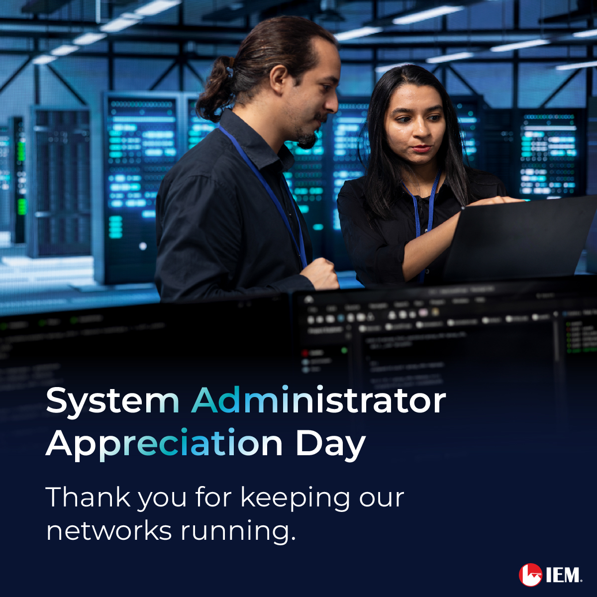 IEMNews's tweet image. On #SystemAdministrator Appreciation Day, IEM extends our thanks to the tech professionals who are dedicated to keeping #digital systems 💻📱 &amp;amp; networks 🌐 secure &amp;amp; running smoothly.

A special shout out ✨ to #TemIEM system administrators. We appreciate you! 🙌 #SysAdminDay