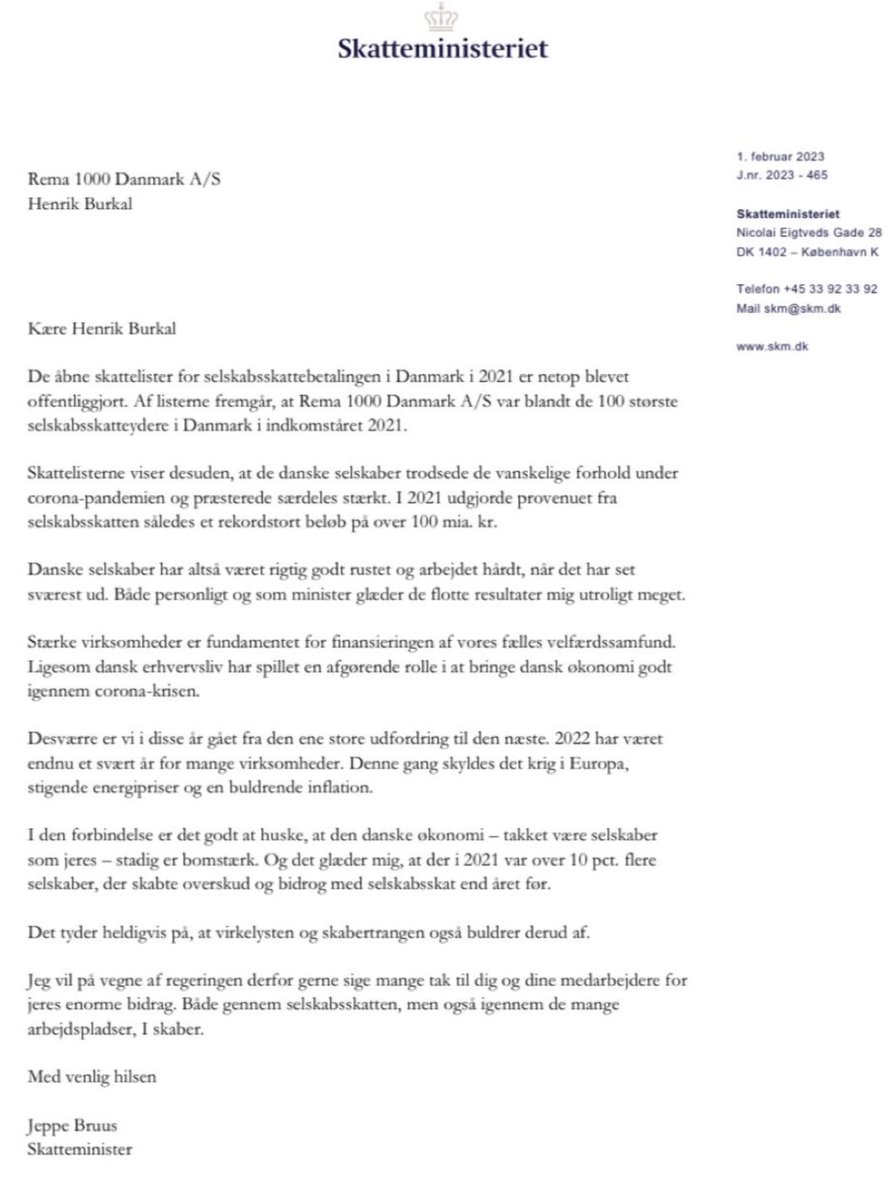 Holm5Holm's tweet image. I Danmark sender skatteministeren takkebrev til de 100 største selskapsskatteyterne. I Norge får de beskjed om at de «skal tas». 🤷🏼‍♂️