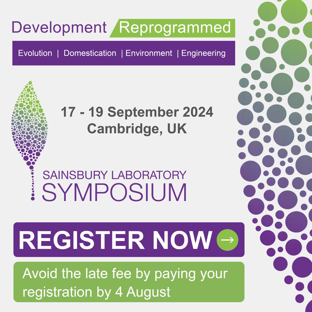 📅 Registrations to attend are still open!
💰 Avoid the late fee by registering before 4 August!
Join us for 3-days exploring the mechanisms behind plant developmental variation under evolution, domestication, environment &amp; engineering at #SLS24🌱
ℹ️ slcu.cam.ac.uk/sls24