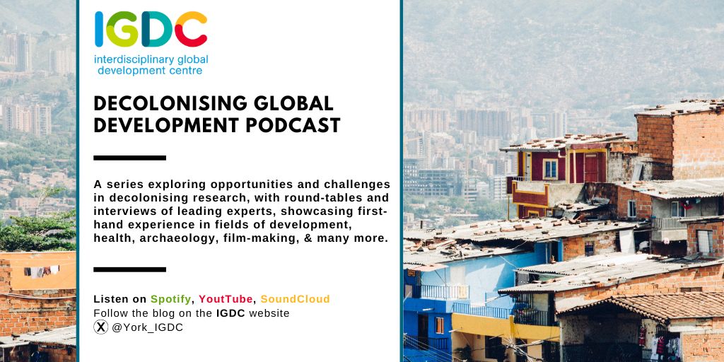York_IGDC's tweet photo. We are pleased to announce the launch of the Decolonising Development Research podcast! @josephgascoigne is joined by three distinguished speakers for a round-table discussion on the themes of decolonising research partnerships

https://t.co/tO94DVoeKS https://t.co/Mwvg3COpwm