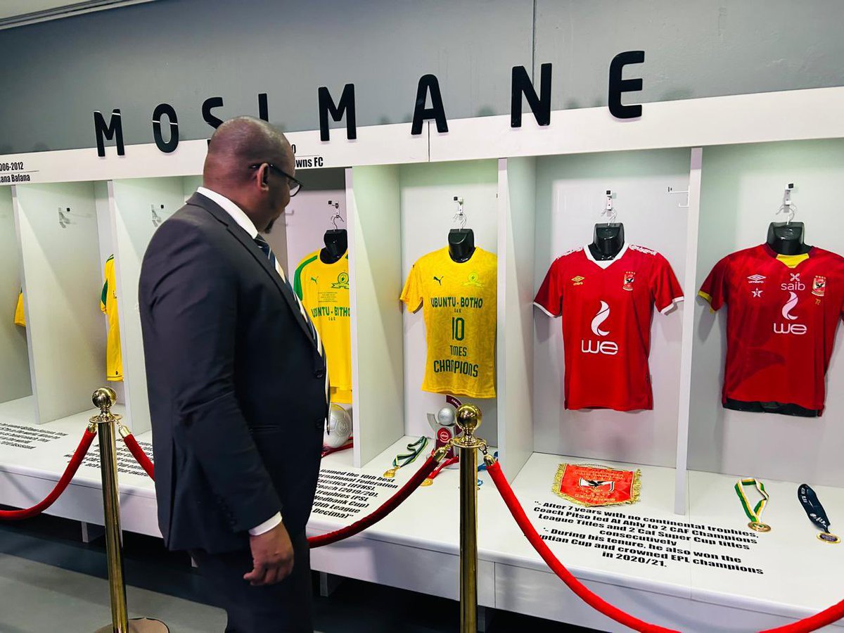 GautengANC's tweet photo. [IN PICTURES]: @GautengANC PEC member Cde @matomekopano attended the celebration of Dr. Pitso Mosimane’s (@TheRealPitso) honorary doctorate &amp; 60th birthday, and took a tour of the Pitso Mosimane Museum at FNB Stadium.

#LetsDoMoreTogether ⚫️🟢🟡 
#PitsoWeek https://t.co/6NHp5XLUN2