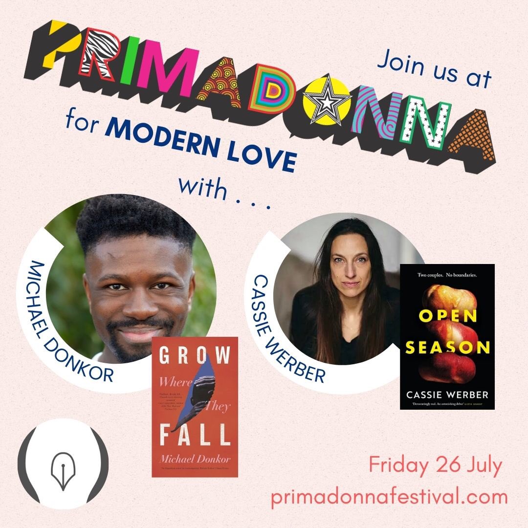 feministbooksoc's tweet photo. We’re on our way to @PrimadonnaFest 🔥🎉🔥🎉🔥🎉

See you 5.15pm today for MODERN LOVE with must-read novelists @MichaelDonkor and @cassiewerber and 1.15pm Saturday for a super-special conversation with feminist legend @katemosse 

❤️ https://t.co/Z8N4xImkEe