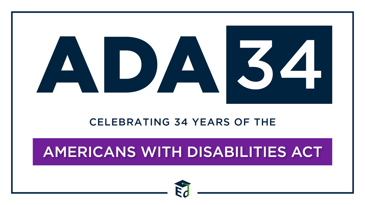 The Americans with Disabilities Act - signed into law on July 26, 1990 - safeguards students from discrimination because of a disability. 

As we celebrate #ADA34 today, here's how @edcivilrights continues to enforce this life-changing law: www2.ed.gov/about/offices/…