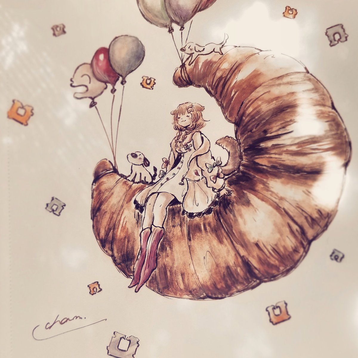 戌神ころね ,戌神ころね(通常) 「#できたてころね 」|chamのイラスト