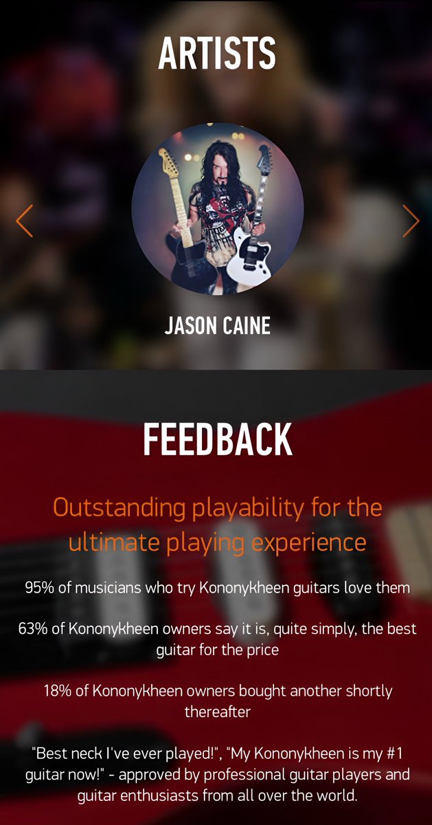 jasoncaine's tweet photo. I’m honored to announce that the Jason Caine official profile page is now live on the Kononykheen Guitars Official Website. Stop by the website, scroll down to “Artists” &amp; swipe a couple of times to find my profile ⬇️⬇️⬇️
https://t.co/juYn77a6My
I can help U get a deal-hit me up! https://t.co/Ia6mHbhidG