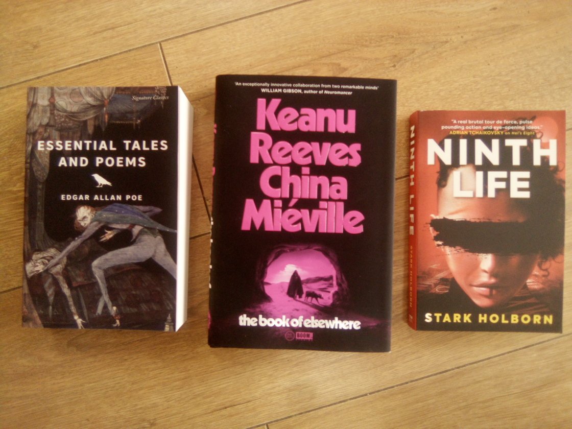 sfcollectables's tweet photo. Fiction published this week, in stock now, including The Book of Elsewhere by Keanu Reeves and China Mieville, based on Reeves' hit comic series, BRZRKR. https://t.co/TZypV3bRjG