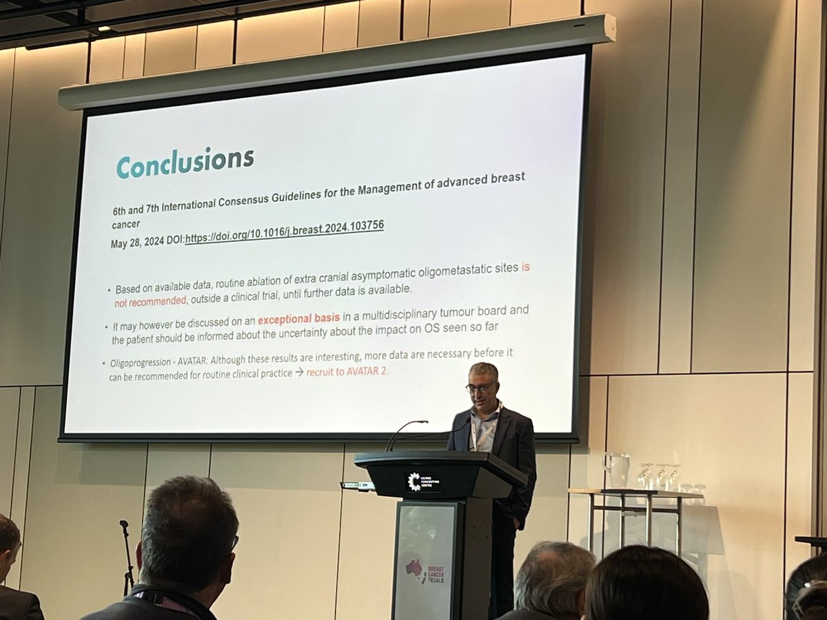 janiceyehRO's tweet image. Wonderful summary on #oligometastatic   disease and #oligoprogression in #breastcancer by excellent speakers Prue Francis and @drspdavid 
@BCTrialsANZ #bct2024
Looking forward to AVATAR-2 ⚡️⚡️ @PeterMacRadOnc