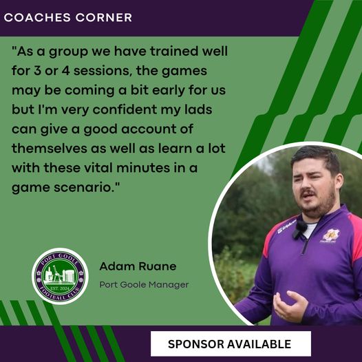 PortGooleFC's tweet photo. Hear From Boss ,Adam Ruane ahead of the match ! https://t.co/VJXUlWOaJm