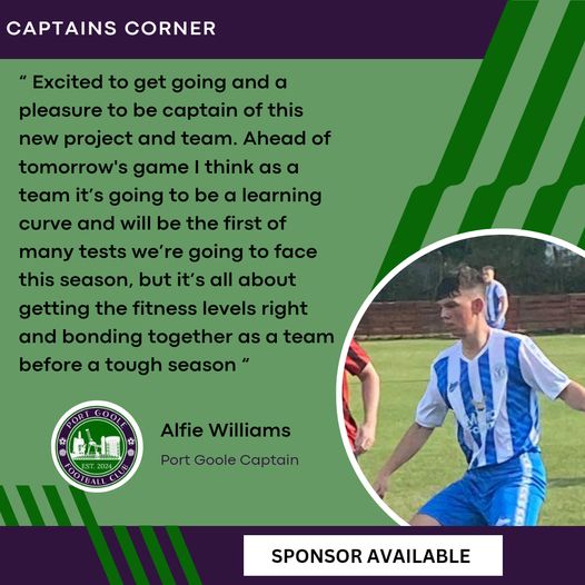 PortGooleFC's tweet photo. Hear from captain Alfie Williams , ahead of the match ! https://t.co/rqSjEAFYPs