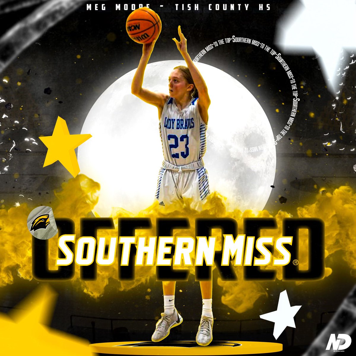 Meg Moore (@megmoore0) on Twitter photo after a great conversation with <a href="/CoachBDW/">Coach Brooks Williams</a> i am blessed to receive and offer to play at <a href="/SouthernMissWBB/">Southern Miss Women's Basketball</a>! thank you for believing in me and let’s get to work💪
<a href="/CoachKOstreet/">Kyle Overstreet</a> after a great conversation with <a href="/CoachBDW/">Coach Brooks Williams</a> i am blessed to receive and offer to play at <a href="/SouthernMissWBB/">Southern Miss Women's Basketball</a>! thank you for believing in me and let’s get to work💪
<a href="/CoachKOstreet/">Kyle Overstreet</a>