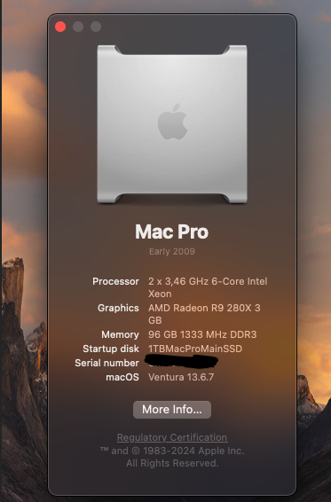 iWarhead's tweet photo. After weeks of on and off attempts, I've finally brought my 2009 Mac Pro kicking and screaming into the 2020s. Here's to a few more years! https://t.co/WhKVAENN43